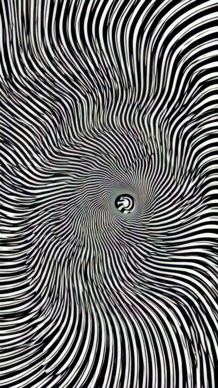 Hypnotic Black and White Optical Illusion with Swirling Lines