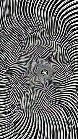 hypnotic black and white optical illusion with swirling lines