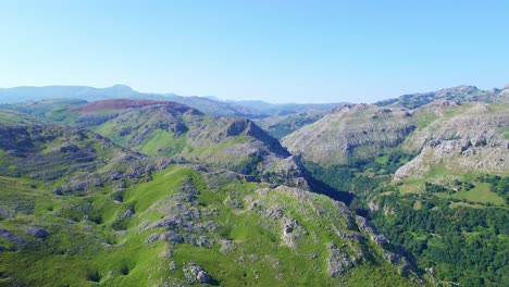 aerial shot of breathtaking mountain in cantabria, spain