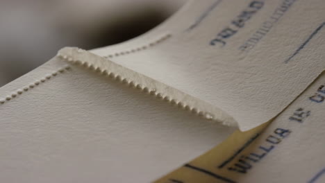 close-up of continuous form paper with perforations