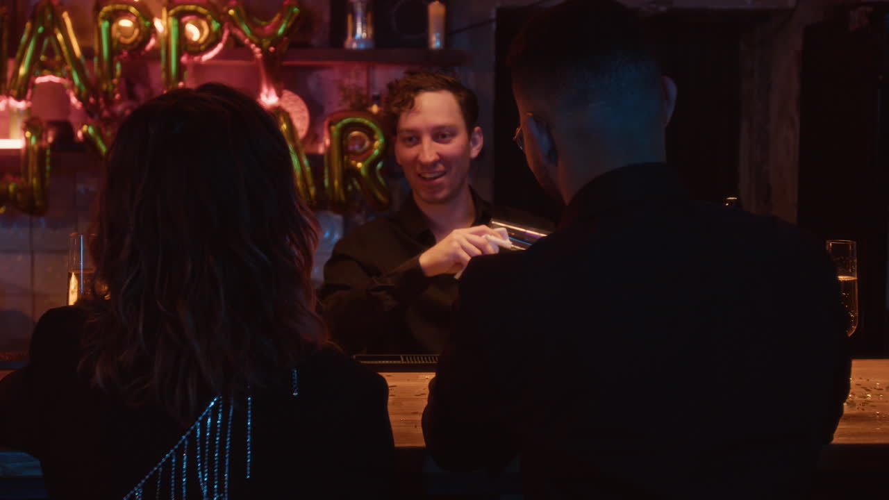 Celebrating at the bar