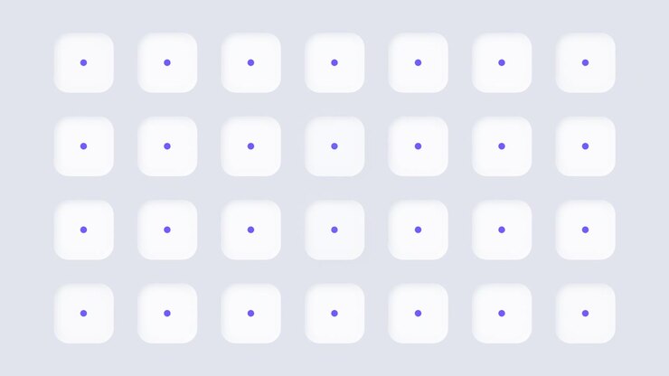 Abstract Neumorphic Grid Animation with Pulsing Light Effect