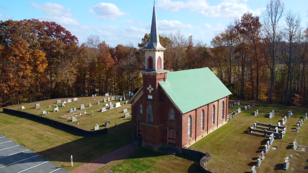 윈스턴 살렘 노스 캐롤라이나 근처에 묘지가 있는 나라의 오래된 교회