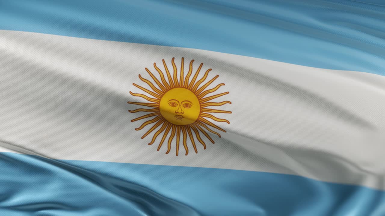 Argentina flag waving on wind