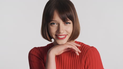 Smiling-girl-in-red-sweater