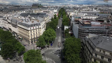 aerial view of a parisian avenue
