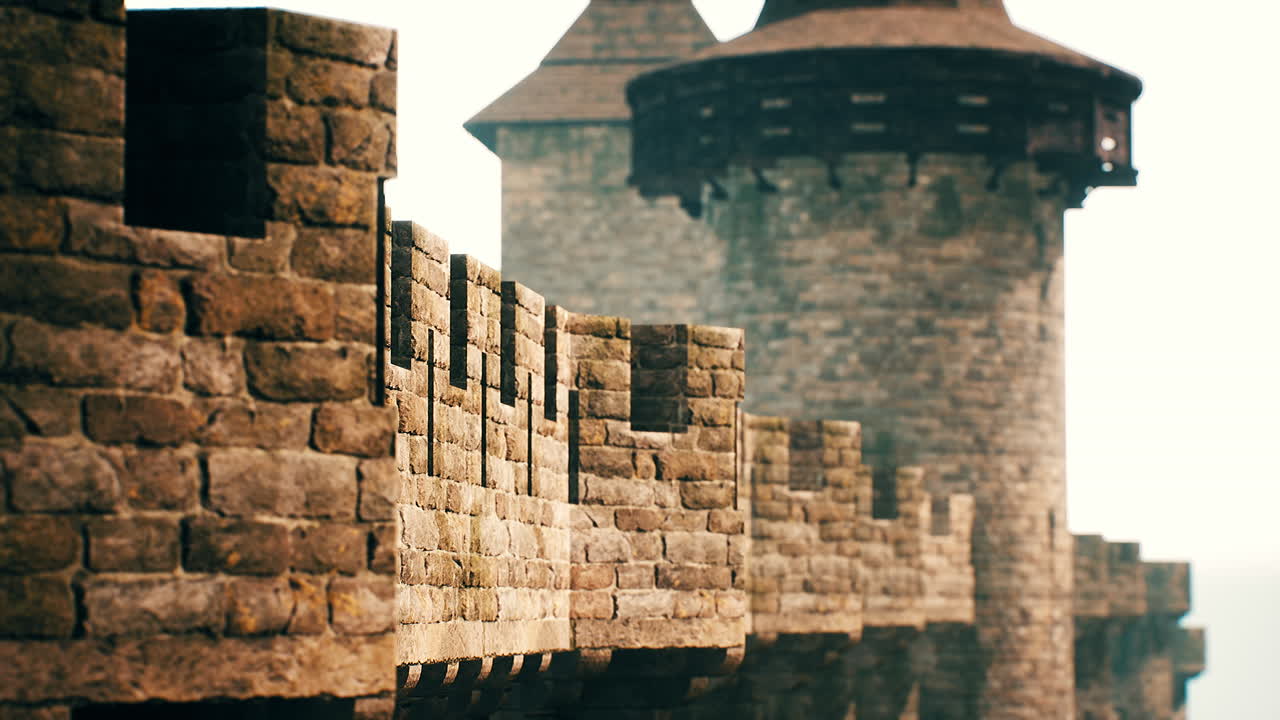 해가 지는 옛 성벽