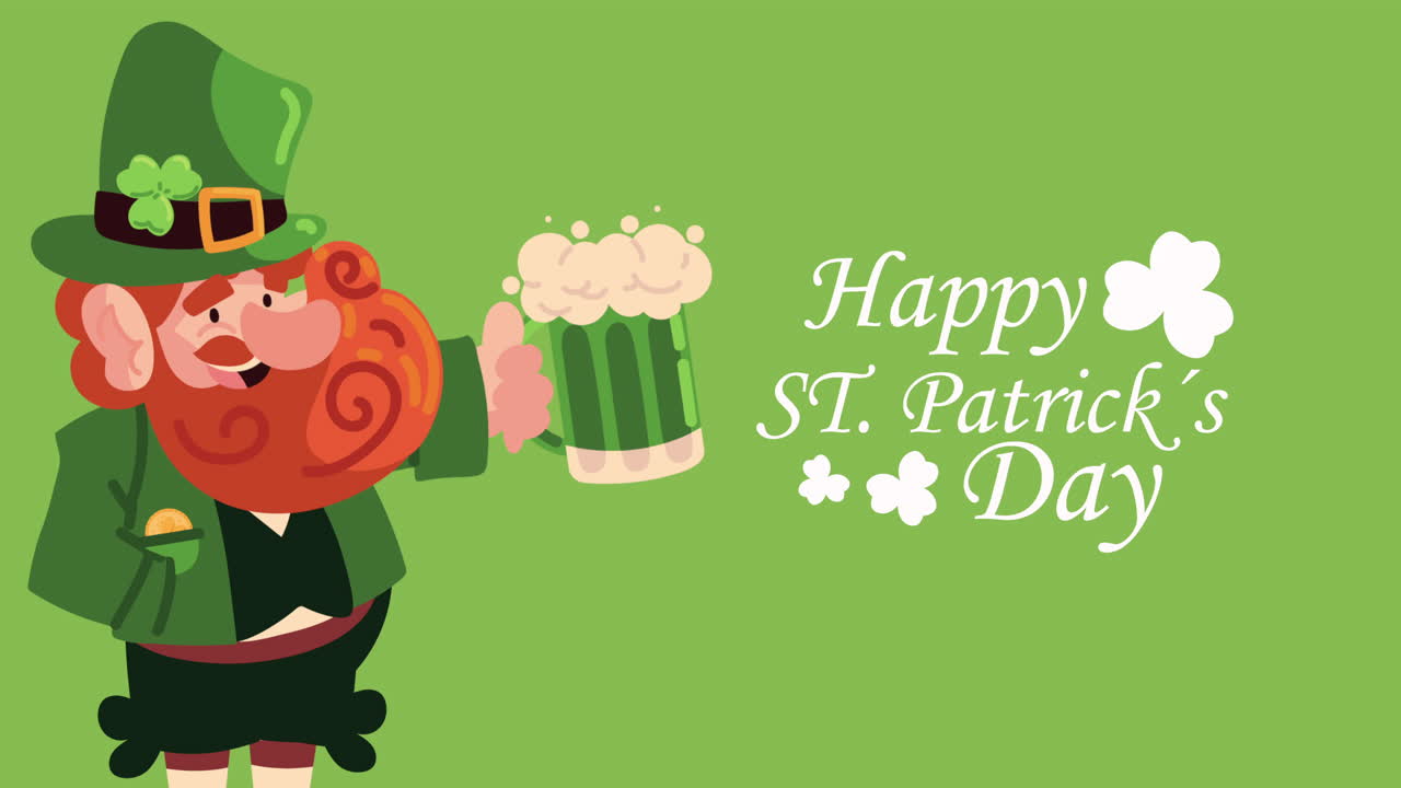 Leprechaun with Beer - Happy St. Patrick's Day