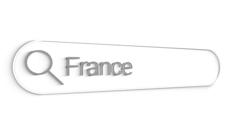 france search bar close up single line typing text box layout web database browser engine concept.