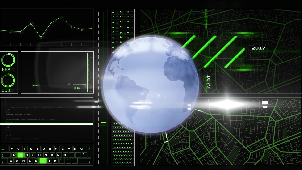 Digital animation of globe over digital over globe against data processing on blue background