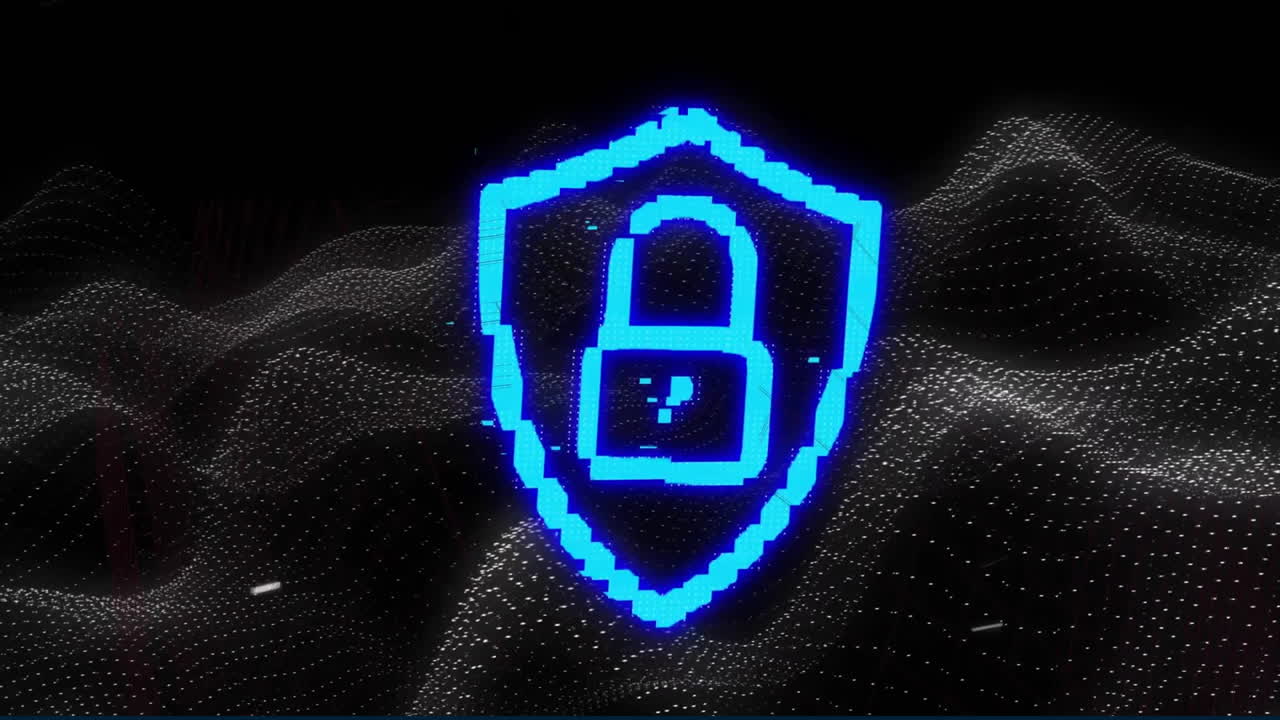 animación del procesamiento de datos a través de un candado de seguridad en línea