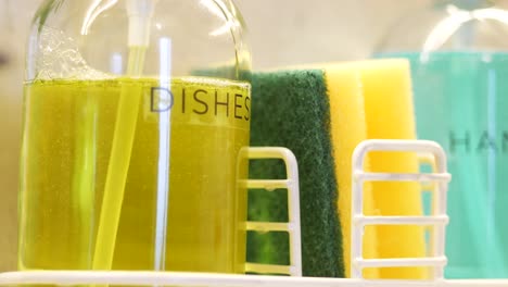 dish soap and sponges