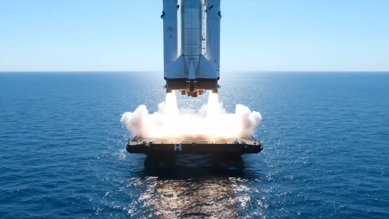 SpaceX Rocket Landing on Ocean Barge