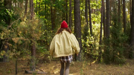 couple hiking in forest