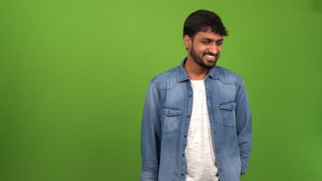 Handsome-young-man-with-a-happy-smile-on-a-Green-Screen,-Chroma-Key