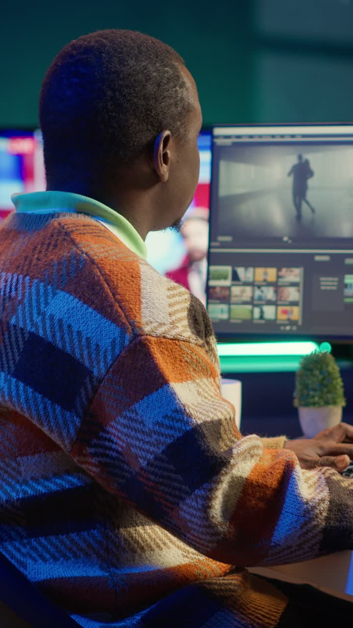 Vertical Video Video maker producing footage with artistic editing software