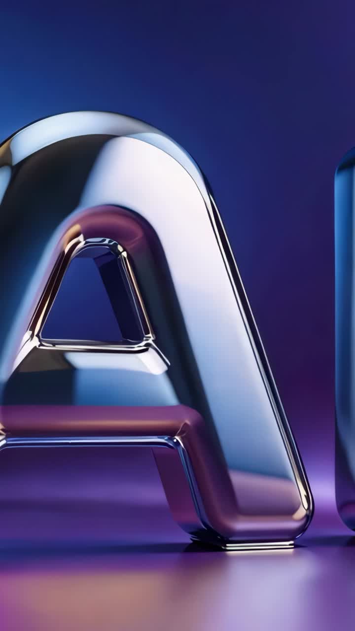 Vertical video: Loop starting spotlight gliding over A in studio, sweeping right revealing letter I