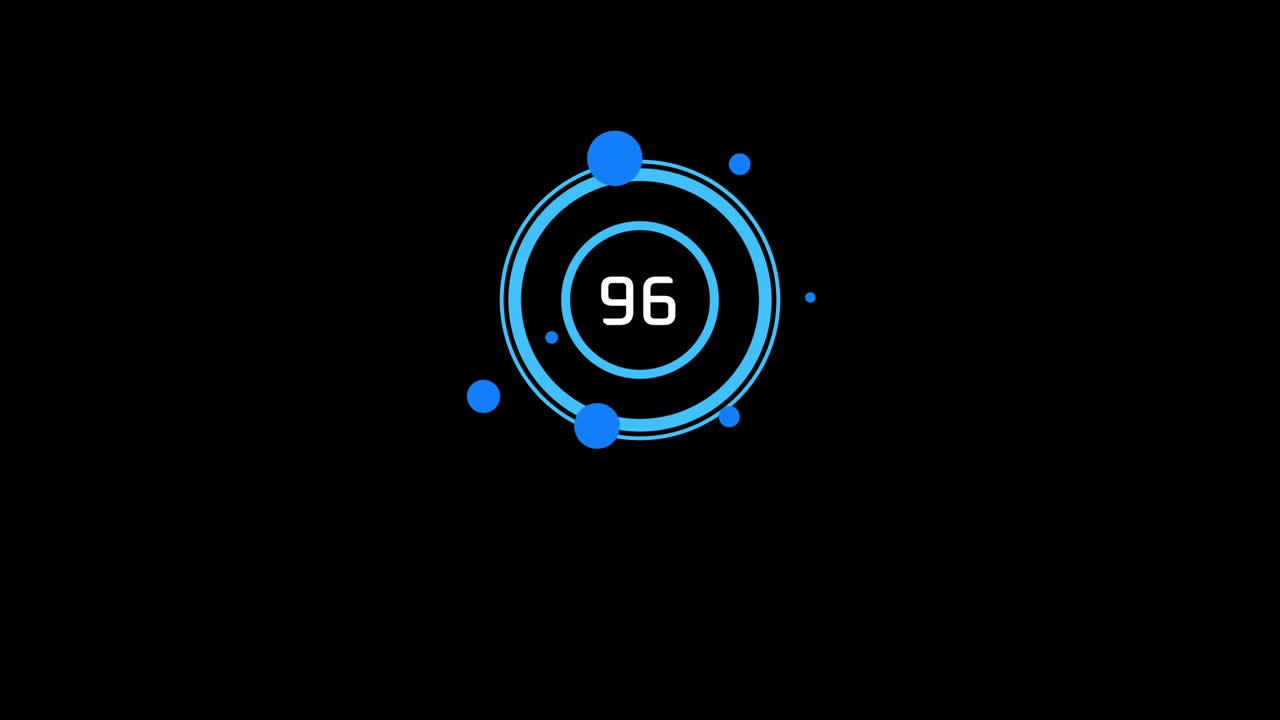 Loading Interface After Effect Animation Template with circular orbit dots, percentage text on black background