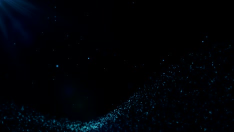 el fondo de las partículas azules, el bokeh azul, el bucle