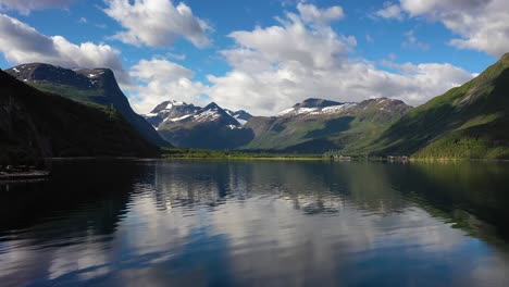 aerial footage beautiful nature norway.