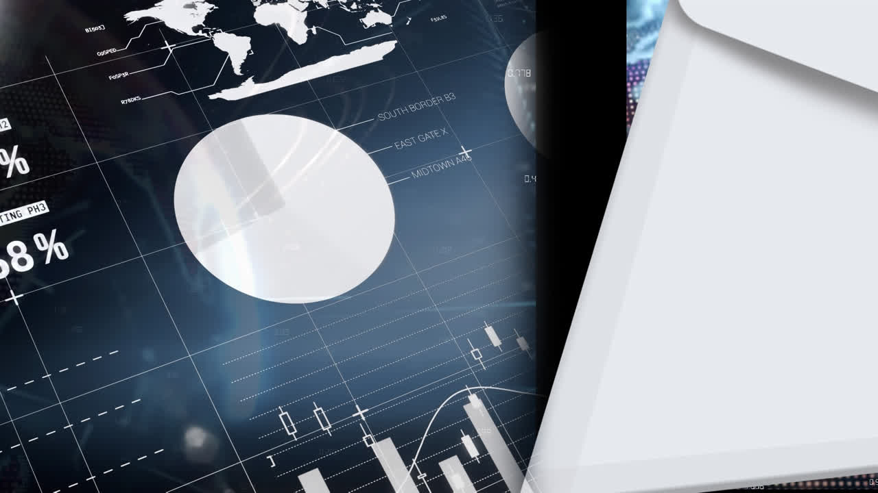 анимация обработки данных над конвертом