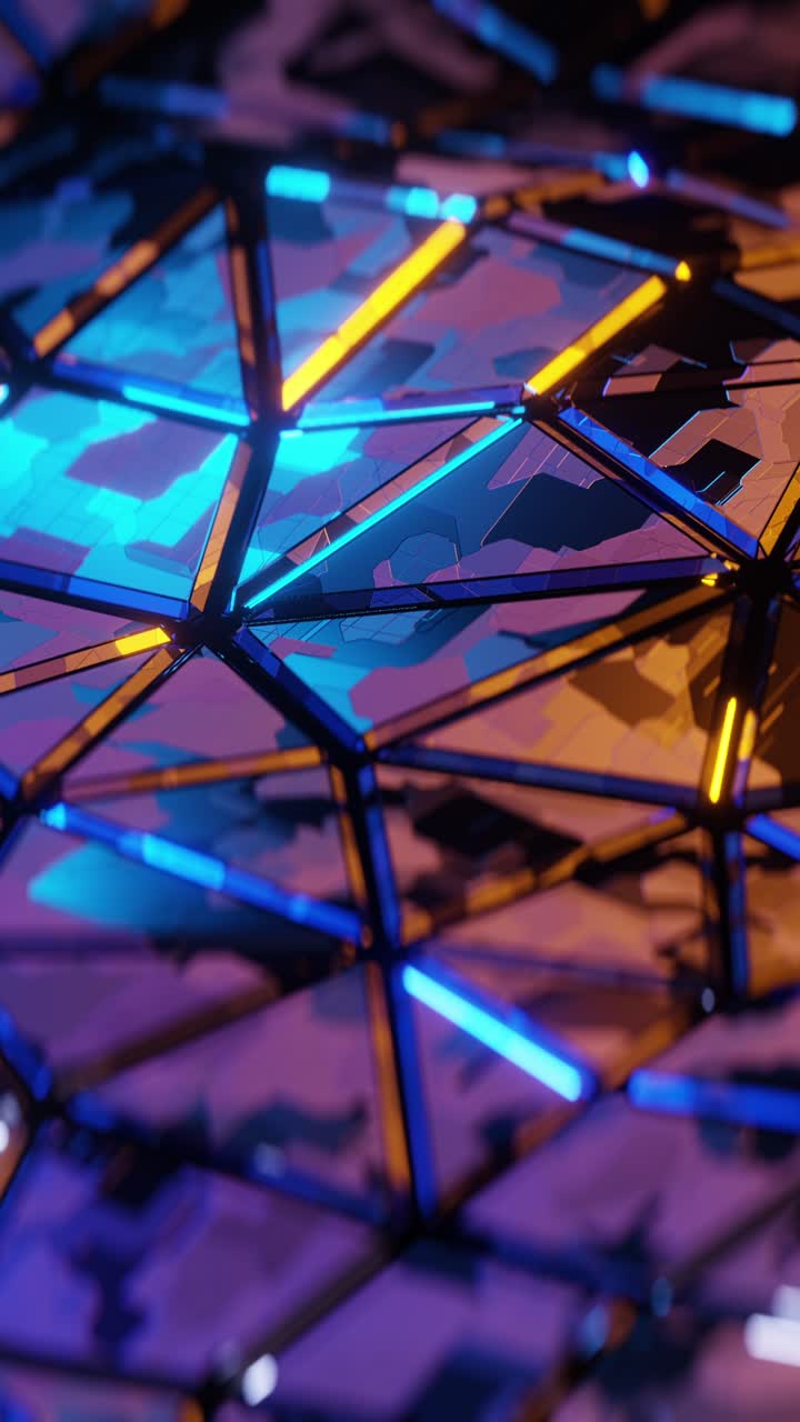 fondo abstracto en forma de placas metálicas que se mueven en forma de onda. video en bucle vertical