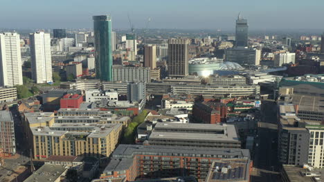 Una-Vista-Aérea-Del-Centro-De-La-Ciudad-De-Birmingham-En-Midlands,-Inglaterra