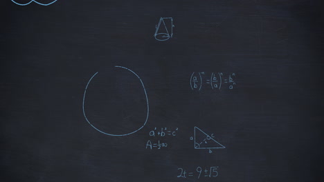 mathematical equations on chalkboard