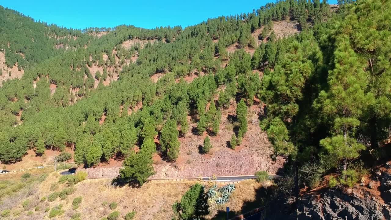 Beautiful aerial drone footage at a random mountain in Tenerife