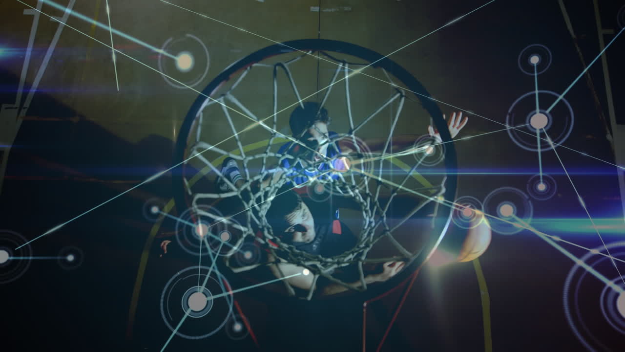 Animation of network of connections over diverse basketball players