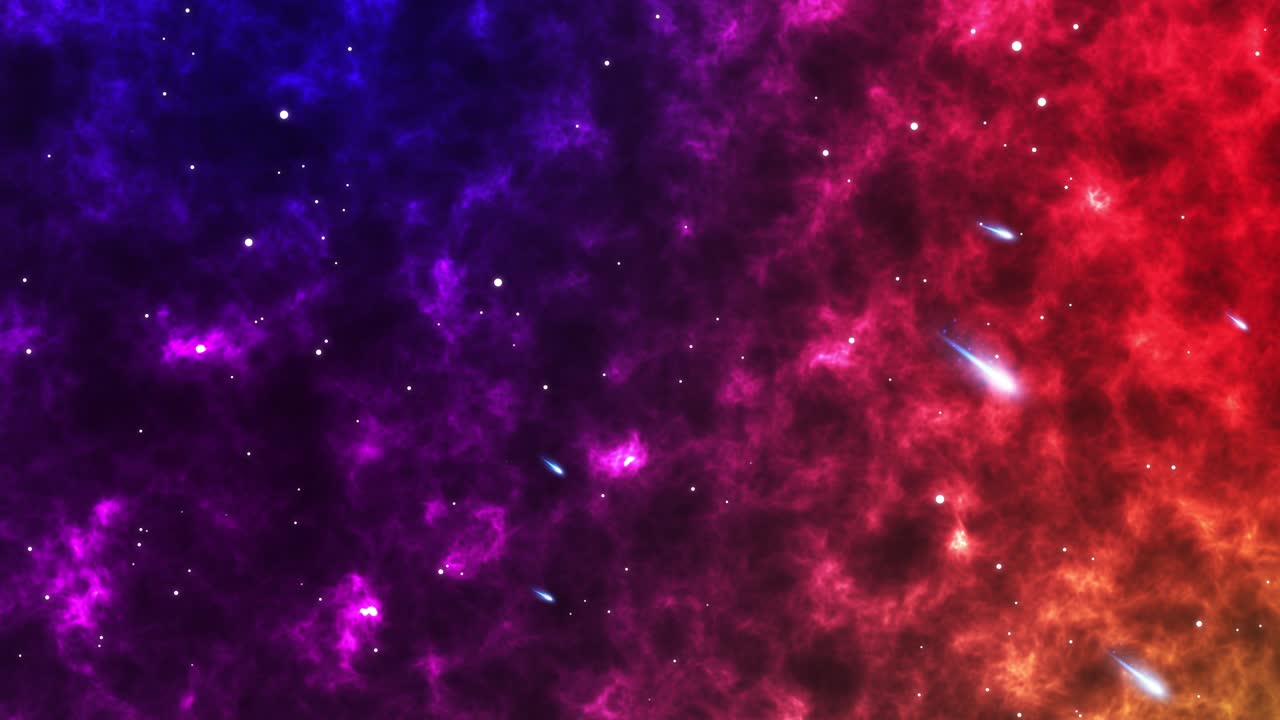 Creative Motion graphic Night shining starry sky in dark space galaxy colorful animation with shooting star fast falling in 4k footage video resolution.Light Glow sparking bokeh with backdrop.Particle