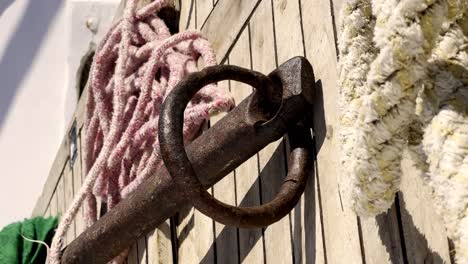 anker on diving boat - close up