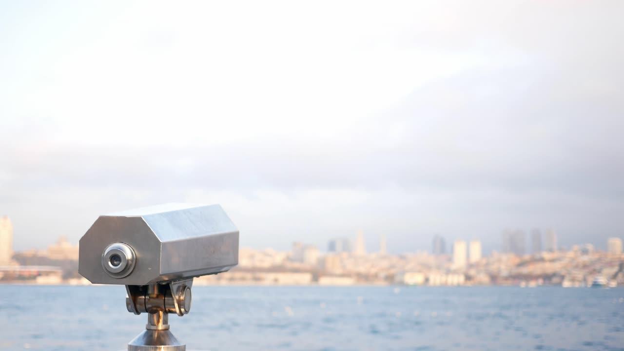 City View Through a Sightseeing Telescope