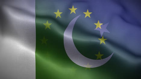 eu pakistan flag loop background 4k