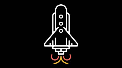 space travel line icon animation with alpha