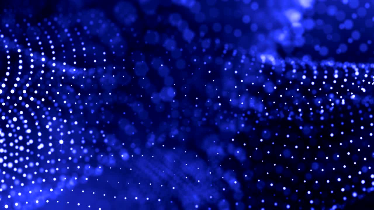 3d 렌더링 루프 애니메이션은 반이는 입자들이 흔들리는 선을 형성하고, 휴일 배경이나 추상적인 배경으로, 조명 깊이와 보케를 갖춘 입자들의 이를 형성합니다.