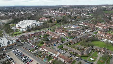 Urbanización-Debden-Essex-Reino-Unido-Drone-Vista-Aérea