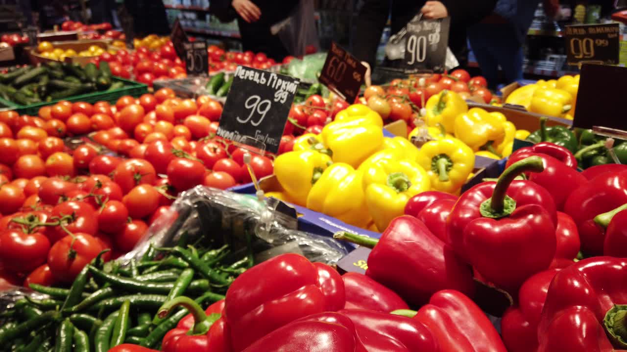 Venda de vegetais em um shopping
