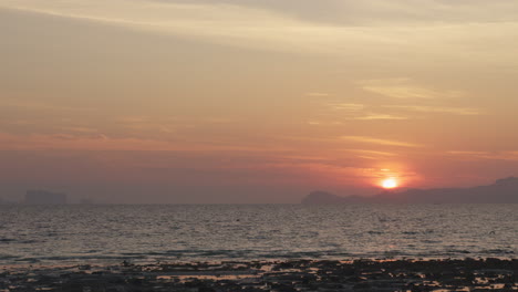 sunset over koh kradan tropical island in thailand