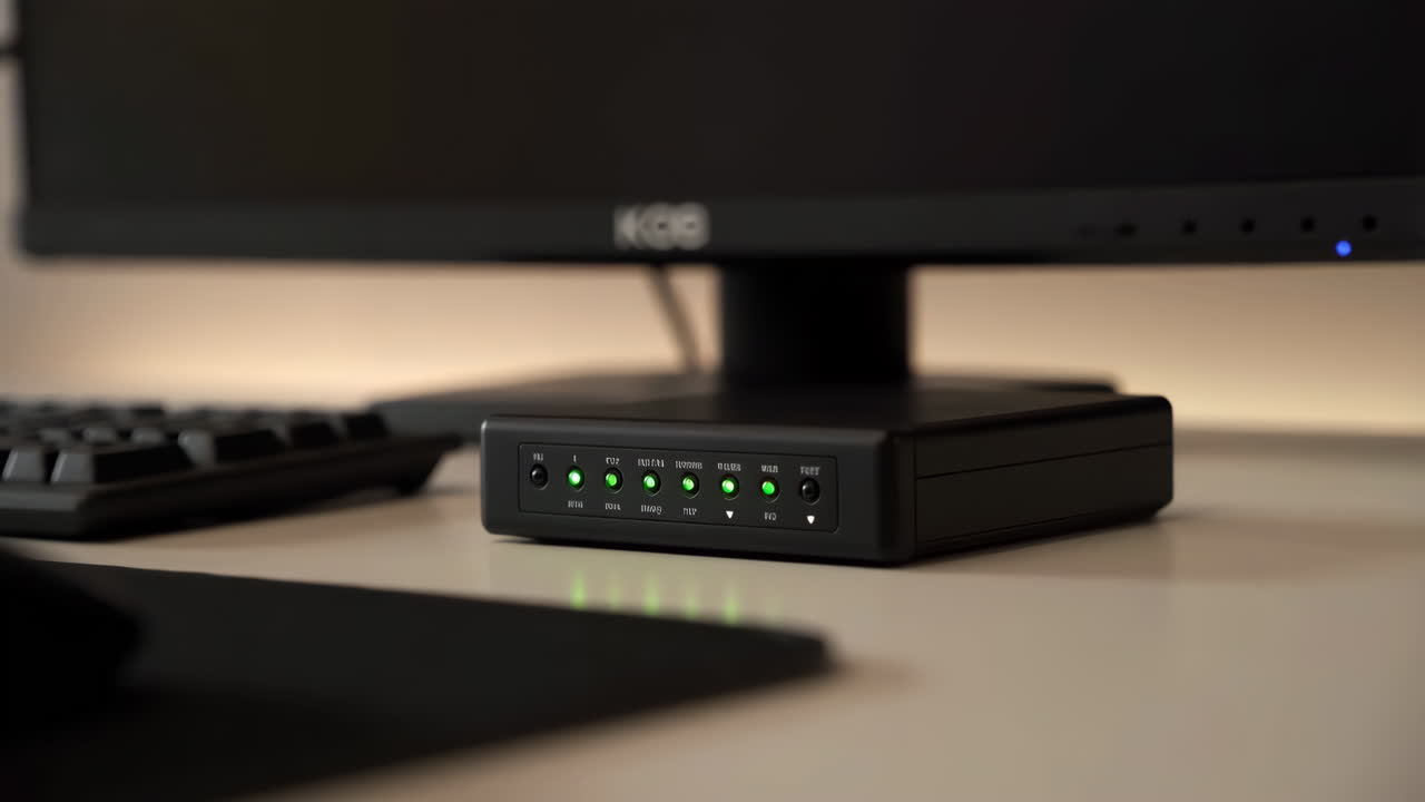 Electronic device on a desk