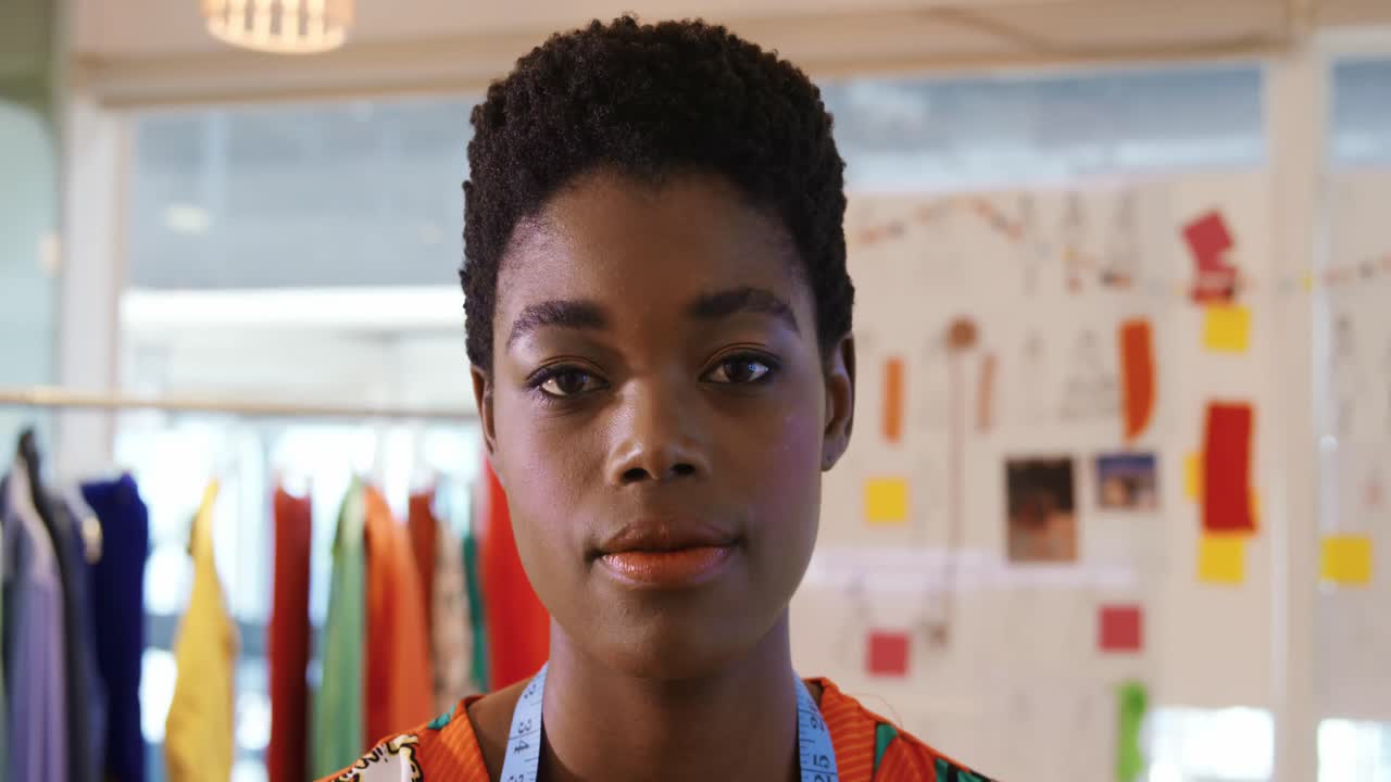 Young woman working in a creative office