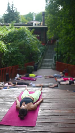 outdoor yoga session in a park