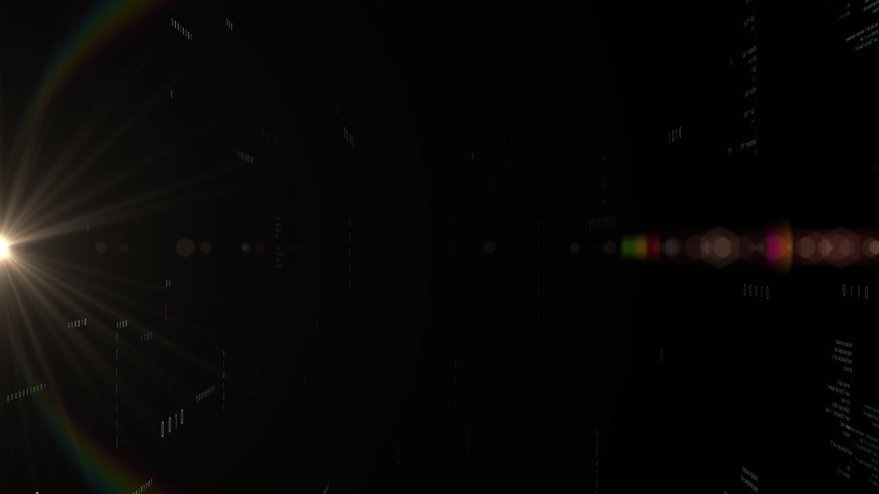 Animation af lyspletter over databehandling