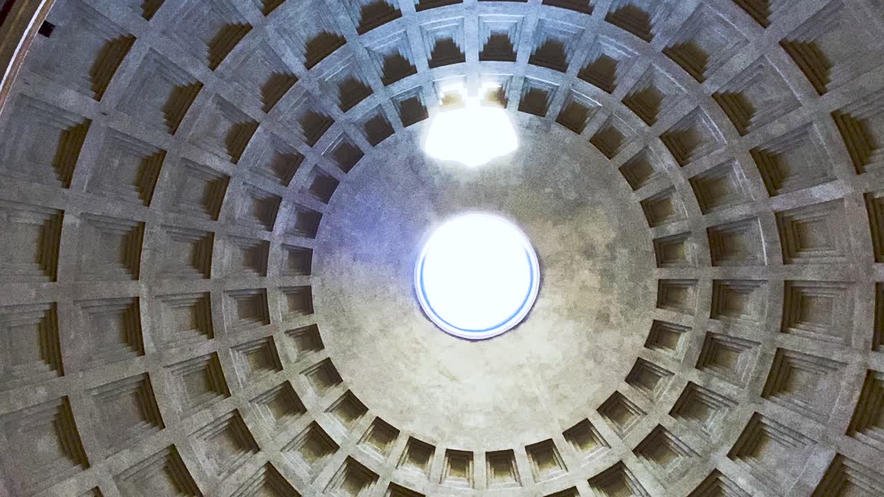 Interior view of a dome with an oculus