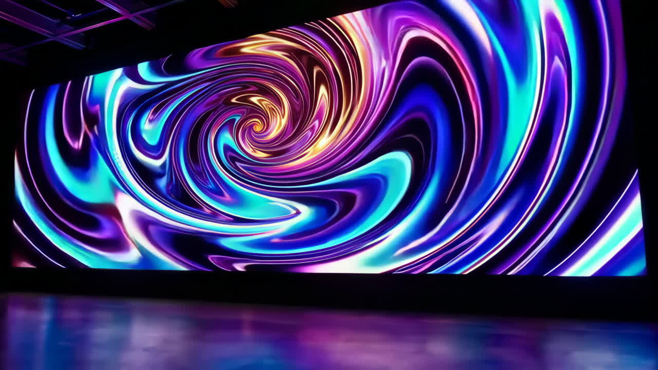 Abstract Art Installation on Large LED Display