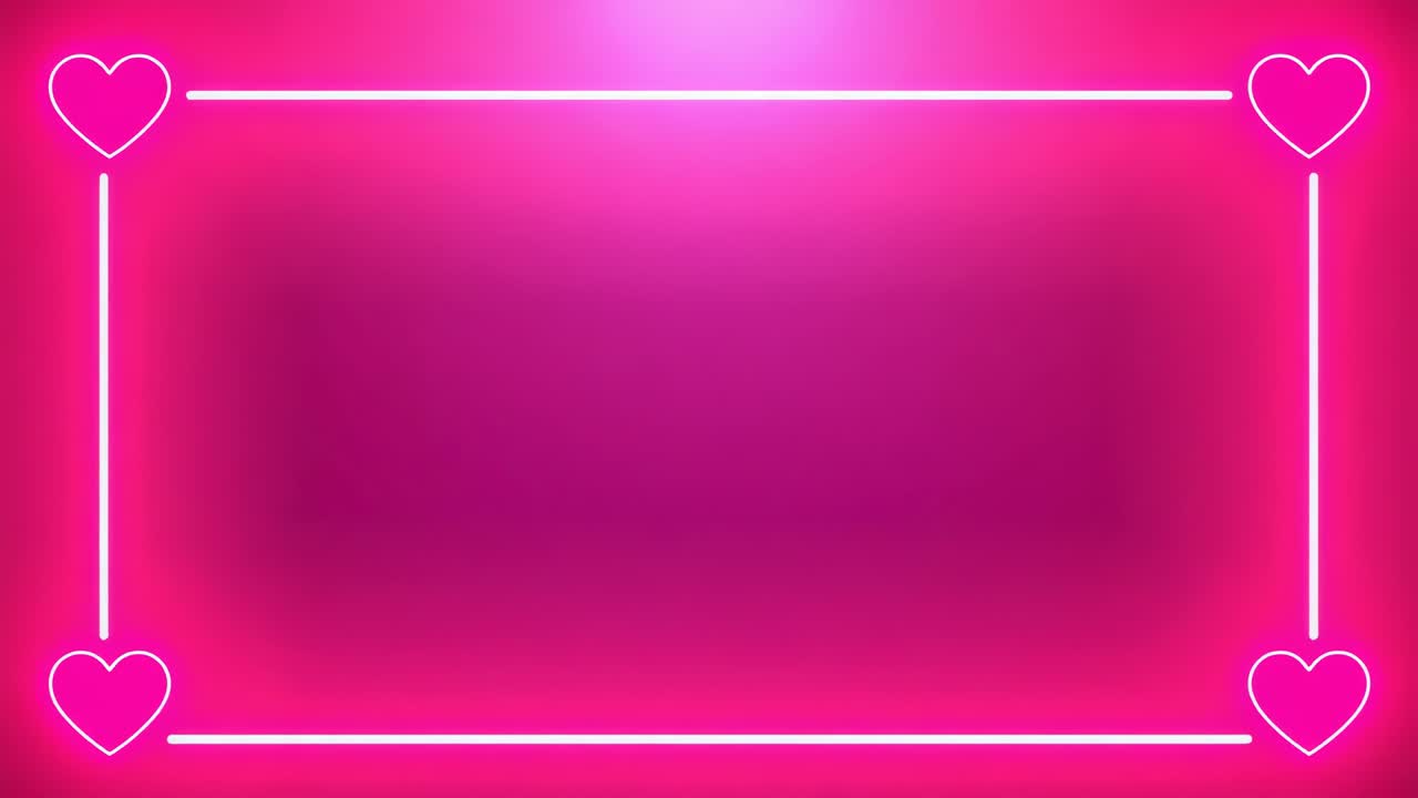 Partendo da un contorno parziale, finitura con cornice al neon e pulsazione su uno studio magenta per mostrare i cuori