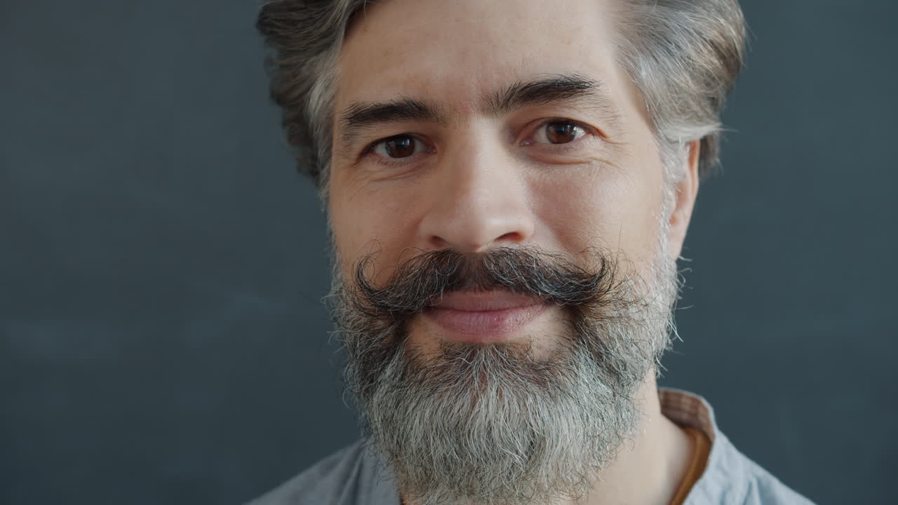 Smiling Man with Beard and Mustache