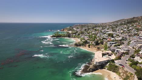 Flying-over-the-beautiful-beach-town-of-Laguna-California