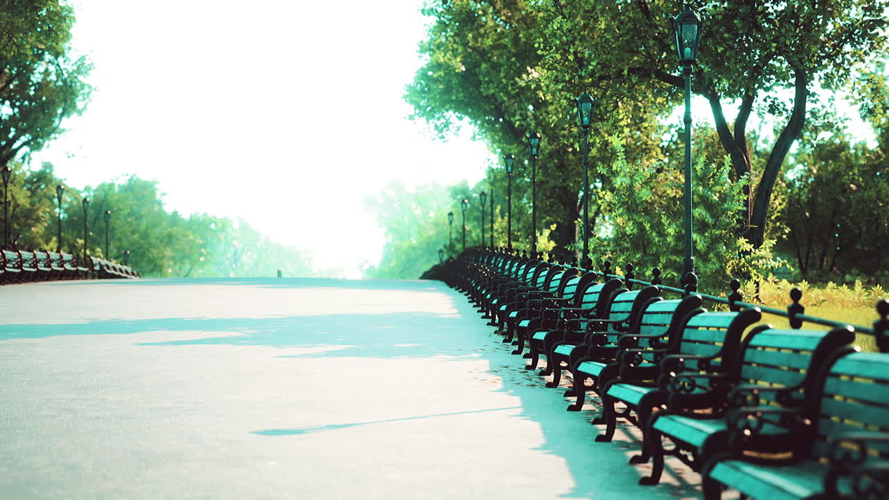 코로나19 코로나바이러스 전염병의 결과로 빈 보행로