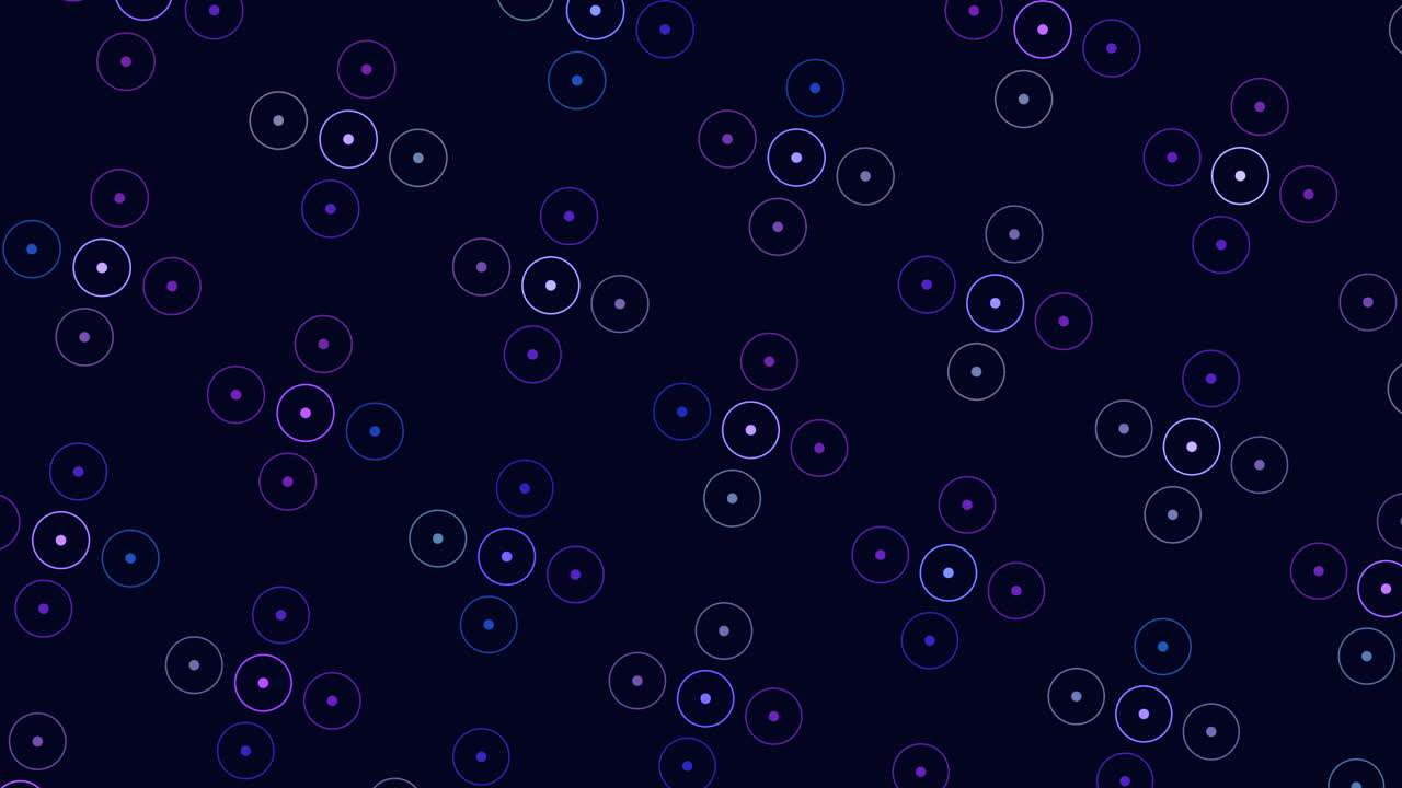 Mesmerizing symmetrical circles shades of purple and blue on a black background